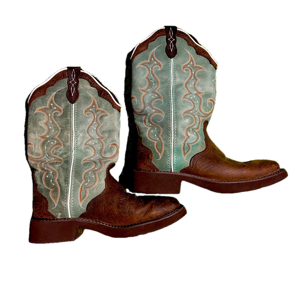 Justin Gypsy boots sz 7 turquoise and brown leather 
Western feminine boho